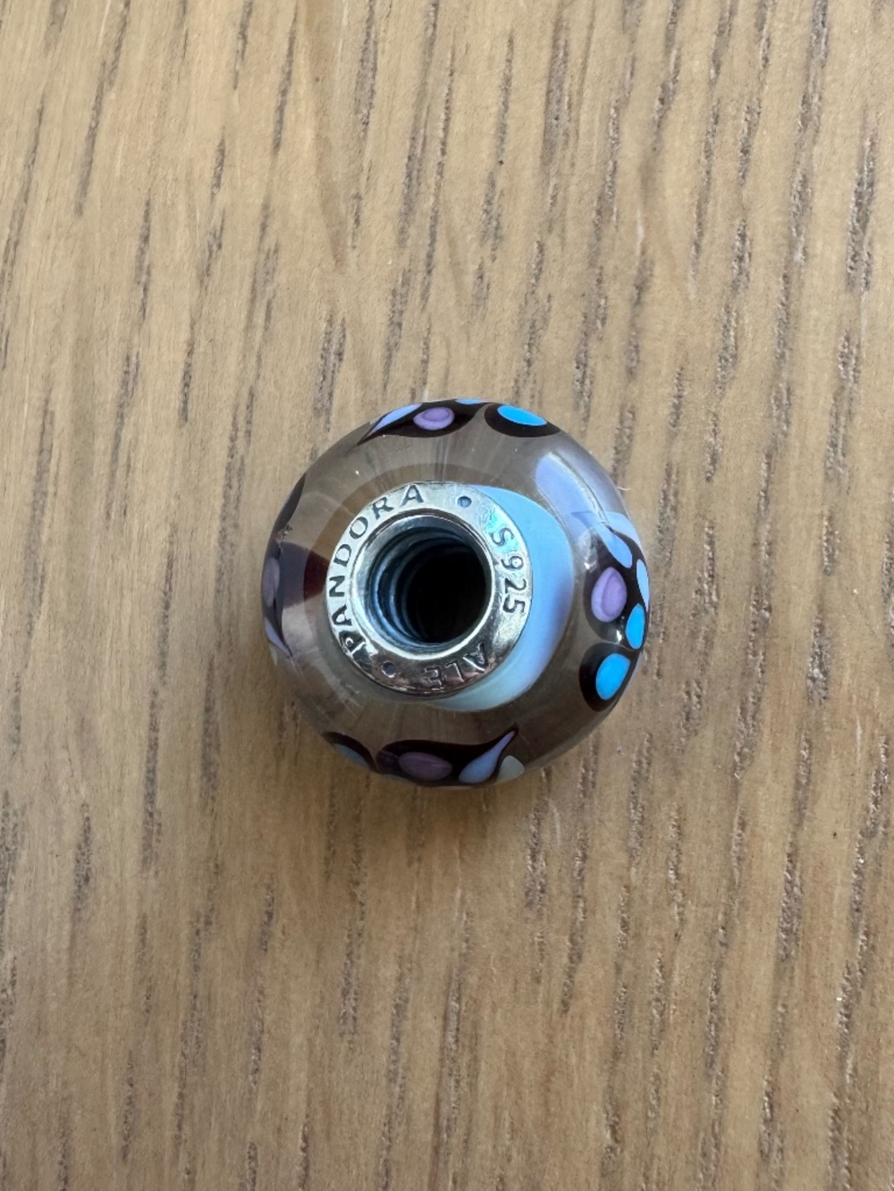 Pandora Charm- Blue and Purple Butterfly Pattern